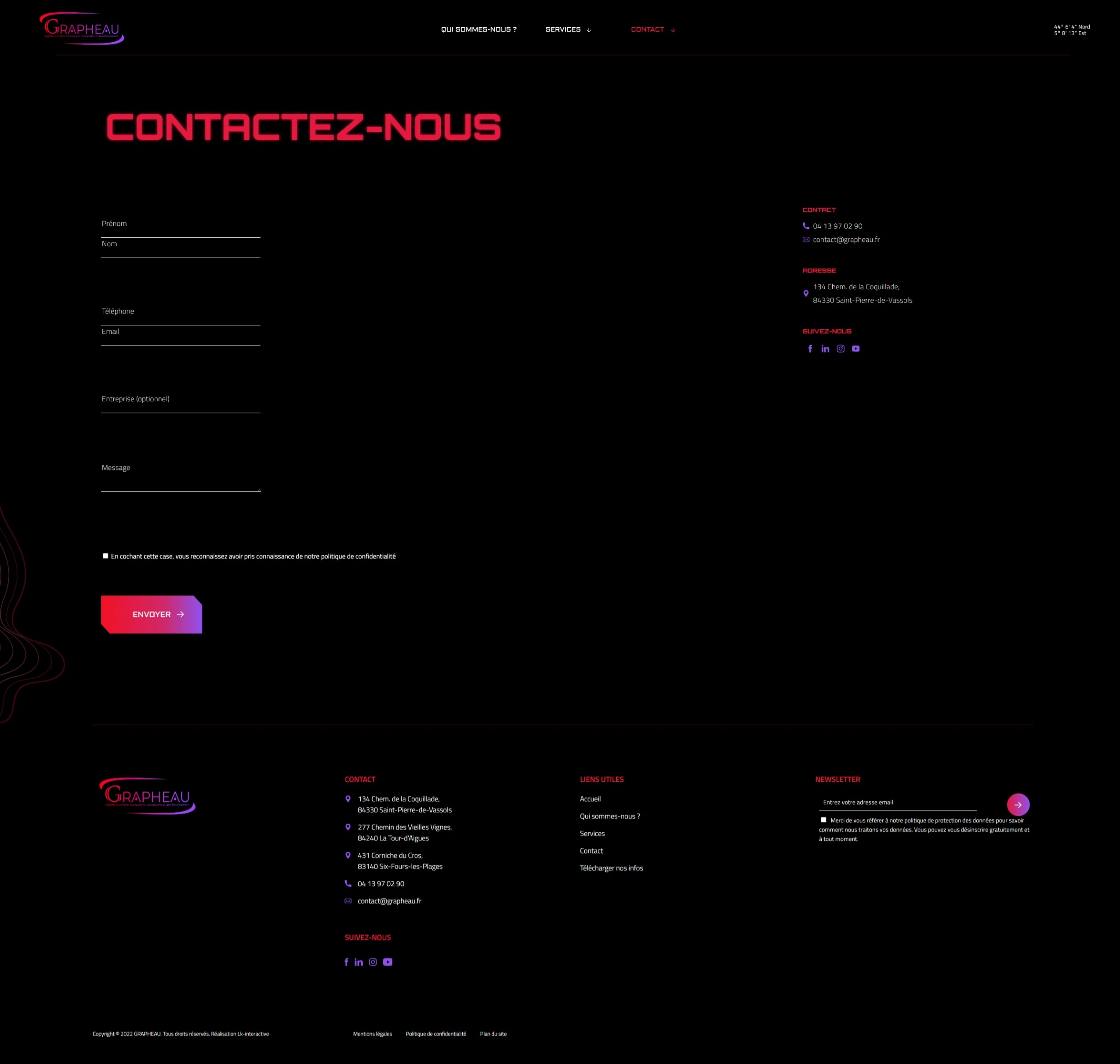 Page 'Contact' de Grapheau.fr