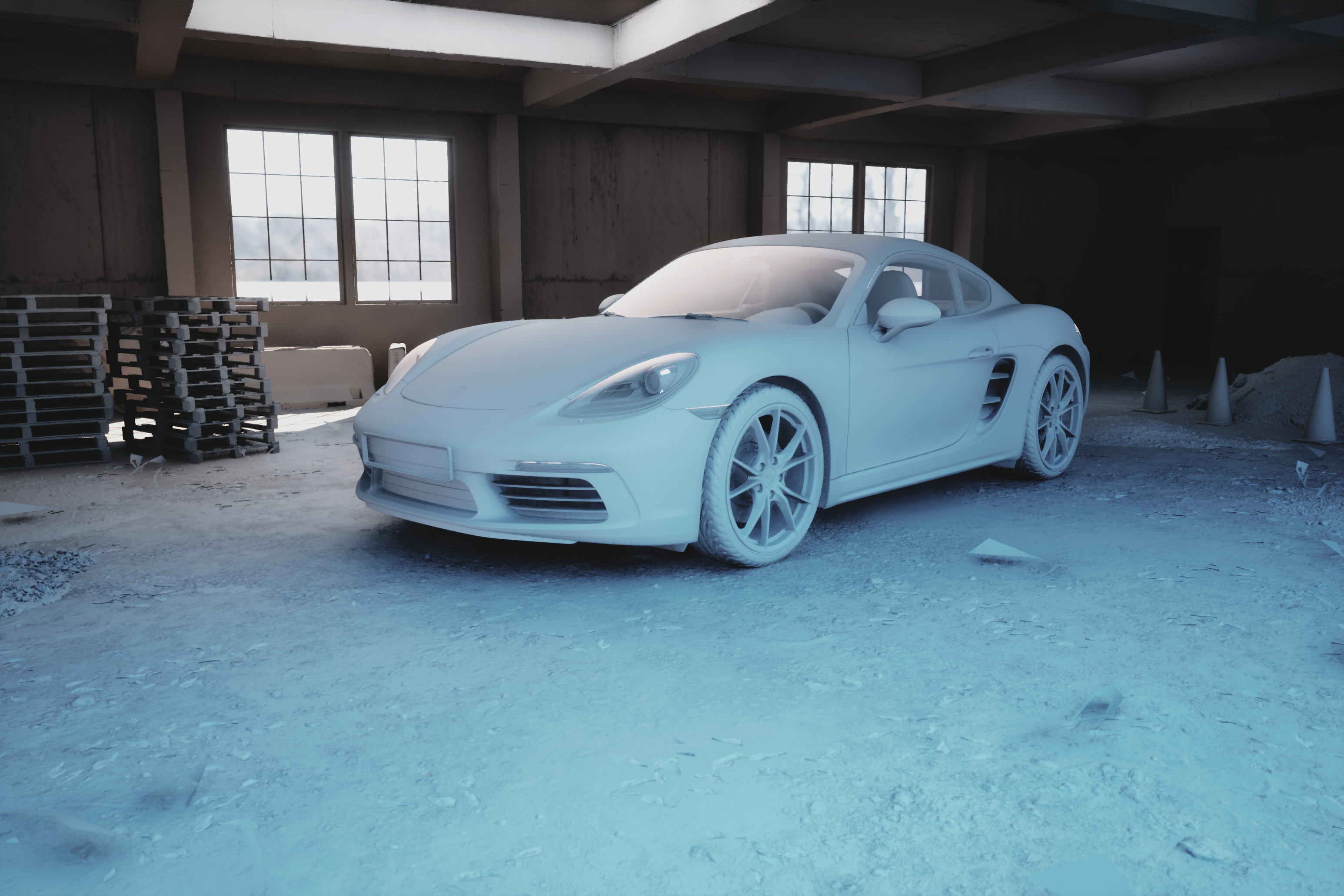 Image modélisation 3D du projet d'animation d'une voiture