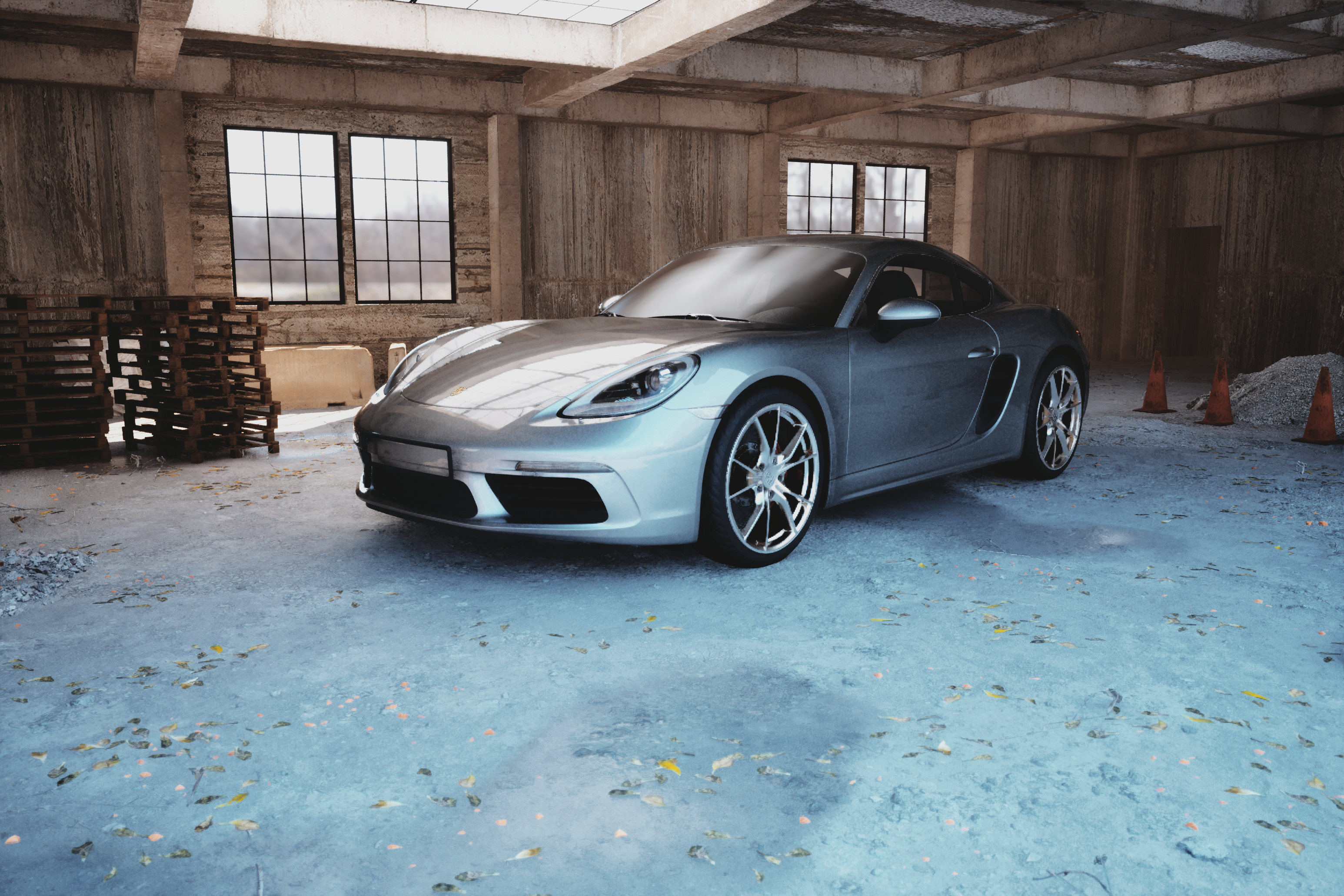 Image de la phase texturing et shading du projet d'animation d'une voiture